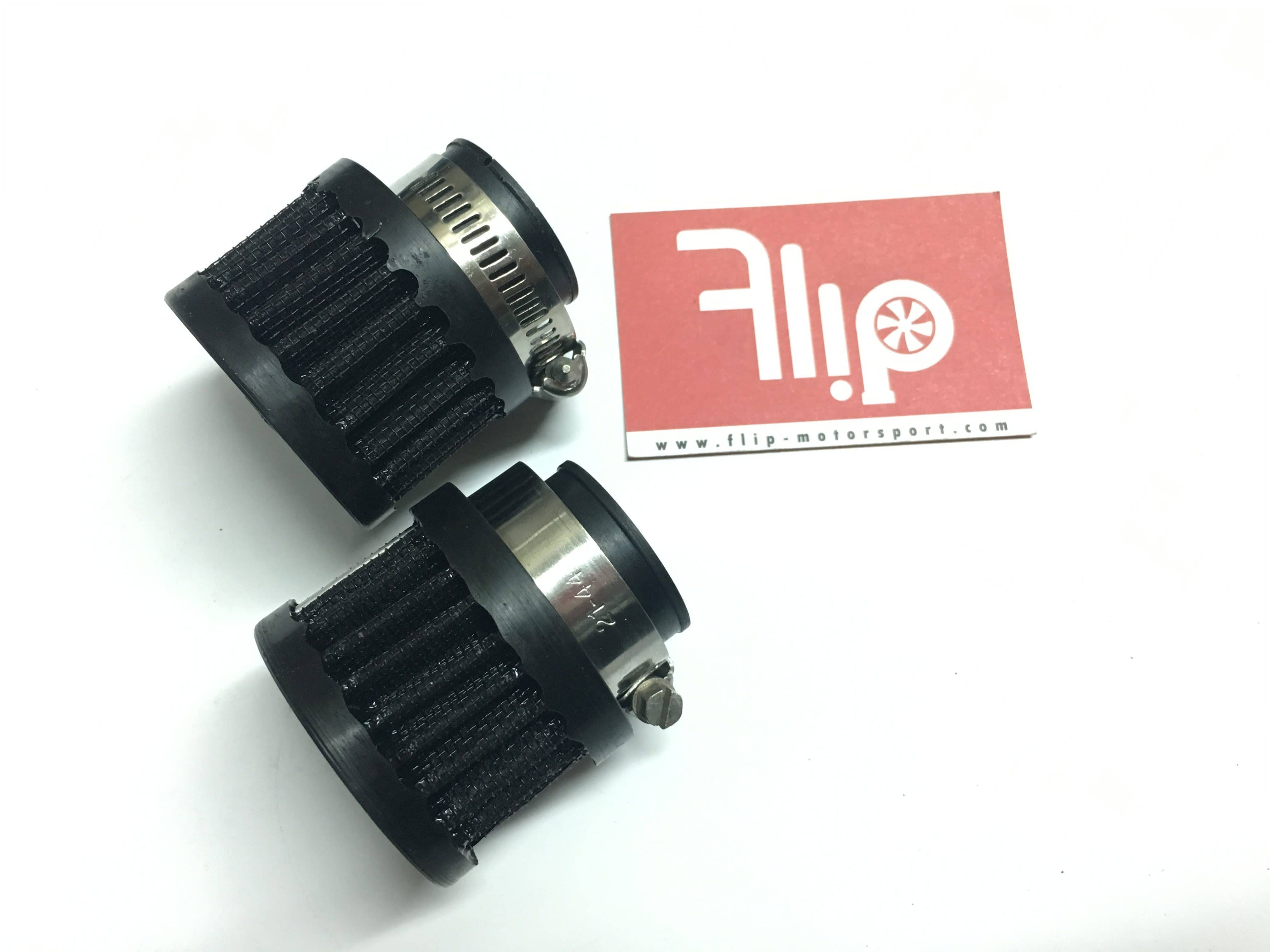 Schwarzer Luftfilter klein mit 25mm Anschluss - Flip Motorsport